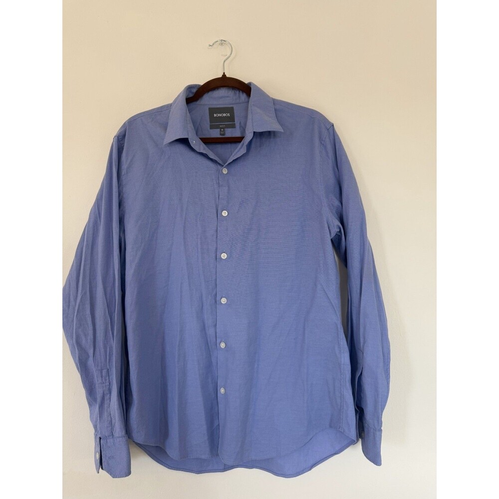 Bonobos Slim Fit Button Down Shirt Mens Size 2 Blue Long Sleeve Casual